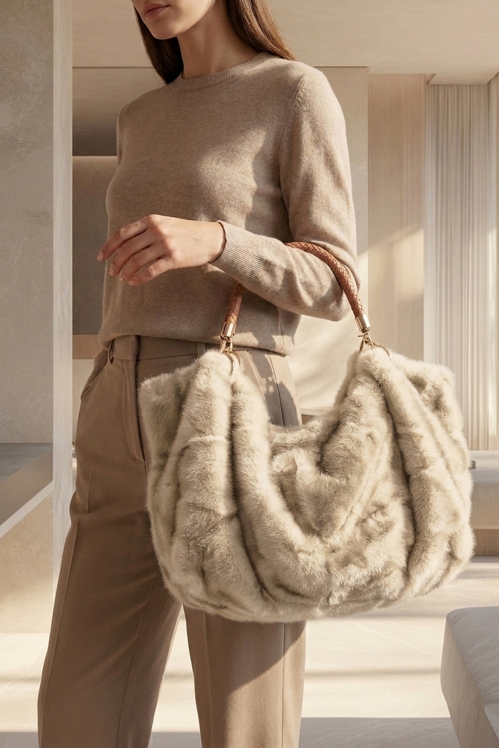 BORSA GRANDE PELLICCIA
