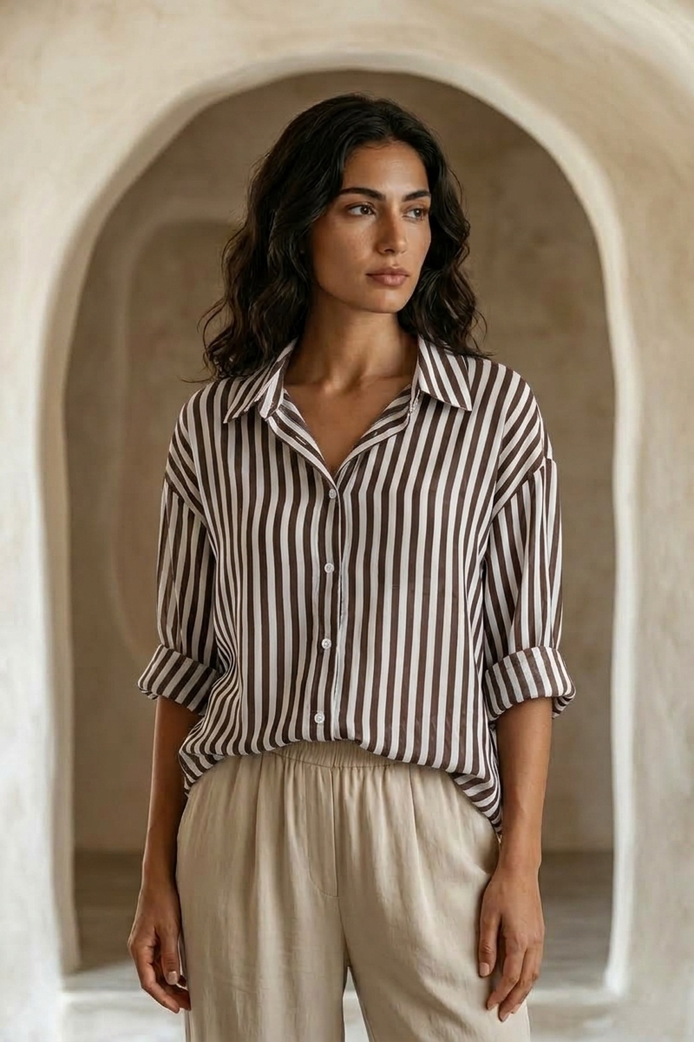 CAMICIA LUNGA RIGATA