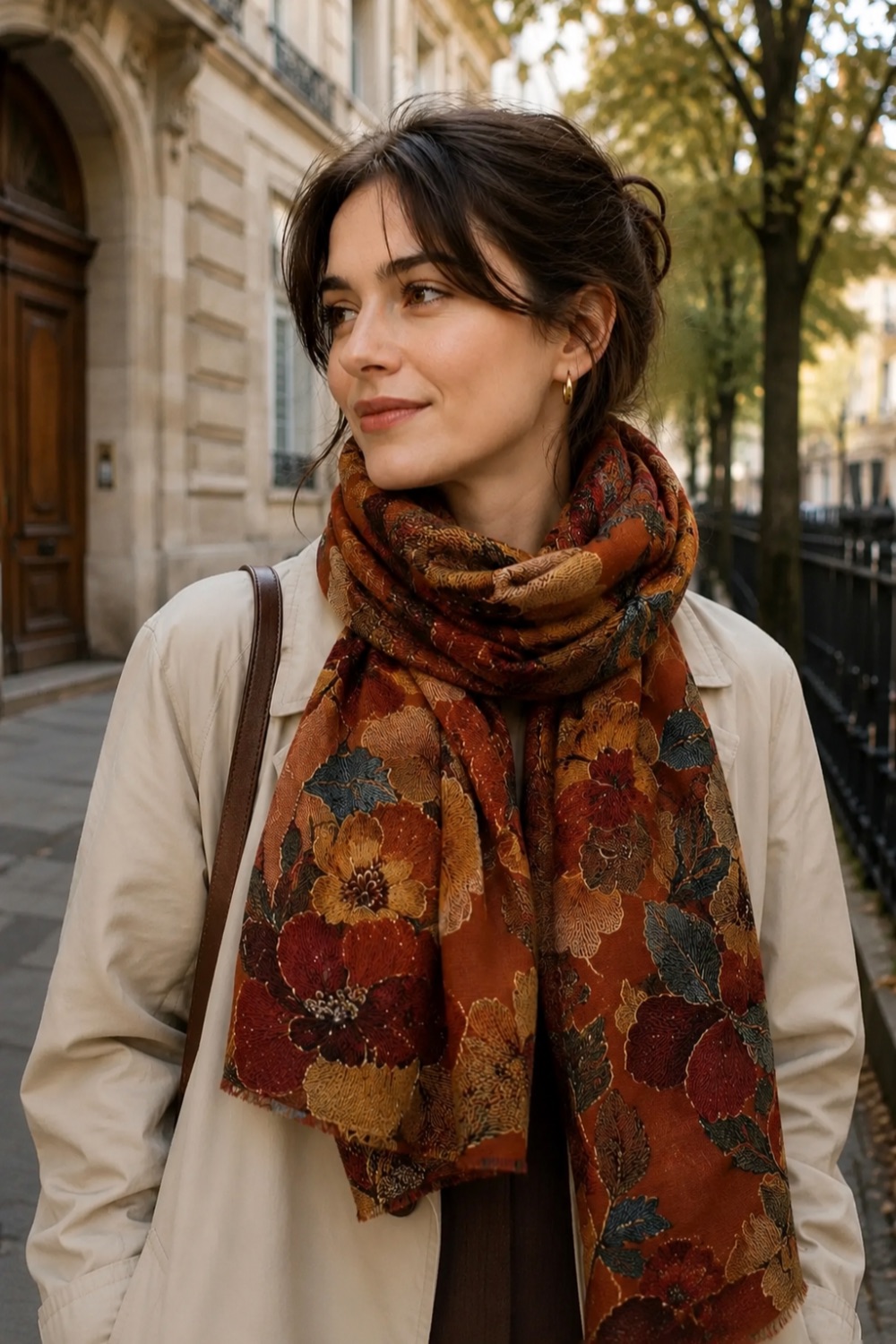 SCHAL FLORAL PRINT GOLD