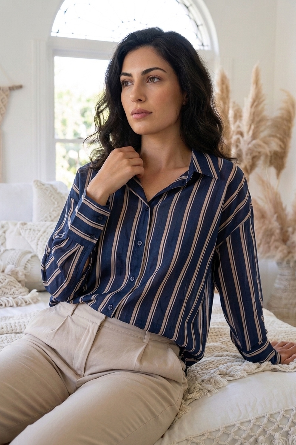 CAMICIA LUNGA RIGATA