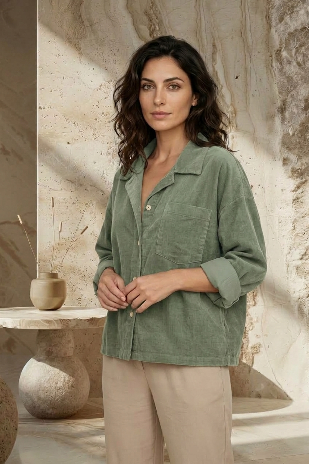 CAMICIA VELLUTO TASCA